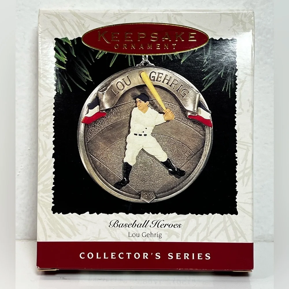 1995 Hallmark Keepsake Baseball‎ Heroes LOU GEHRIG YANKEES Christmas Ornament